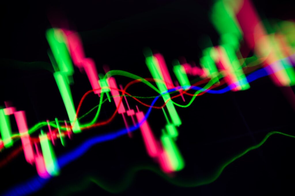 Forex chart with candlesticks