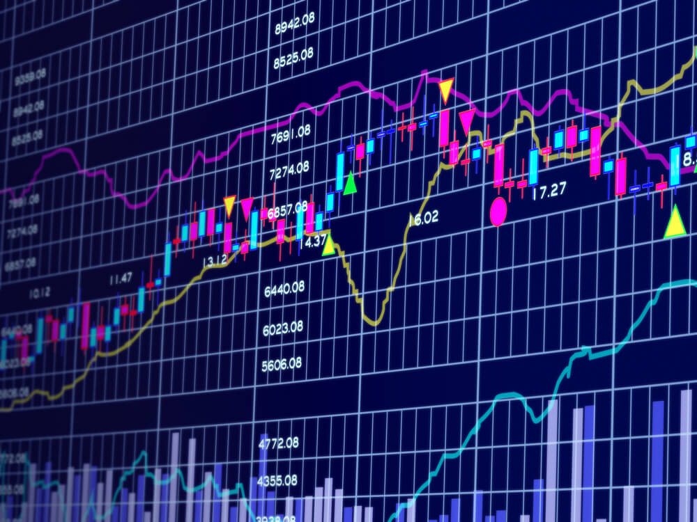 Investor Activity - Blue background with stock chart