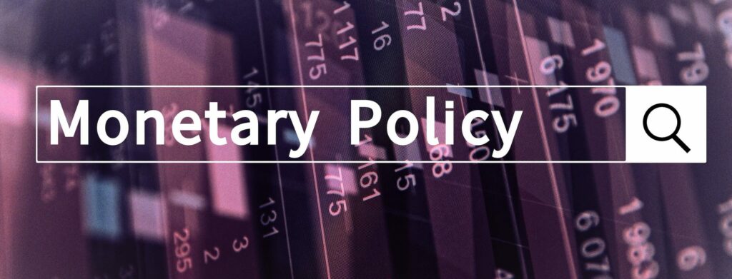 Monetary policy written in search bar with the financial data visible in the background