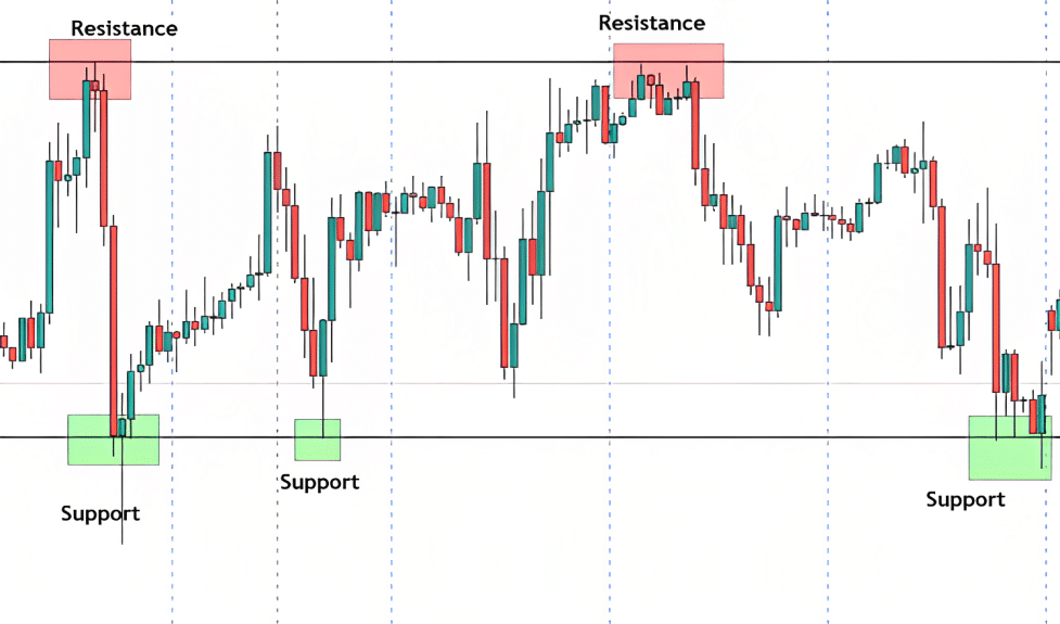 support and resistance plotting